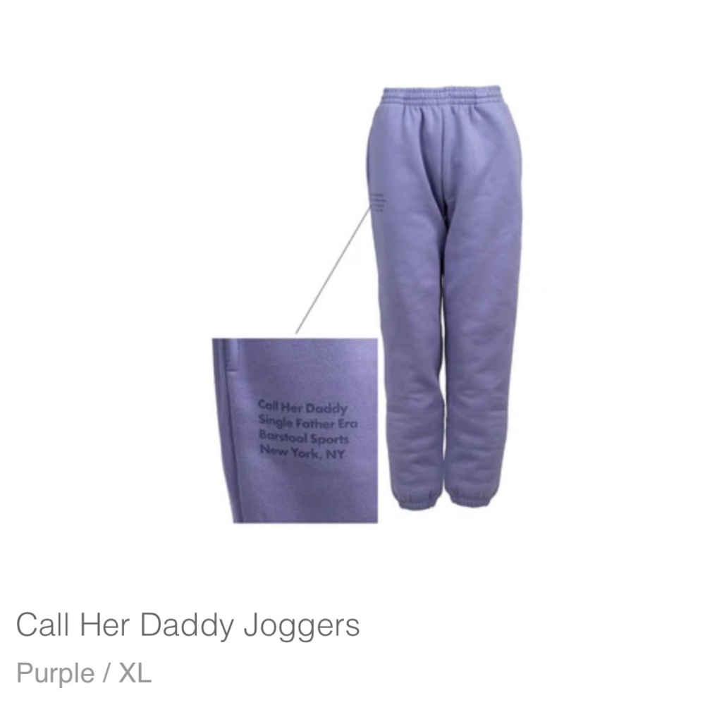 Barstool Call Her Daddy Purple Sweatpants
